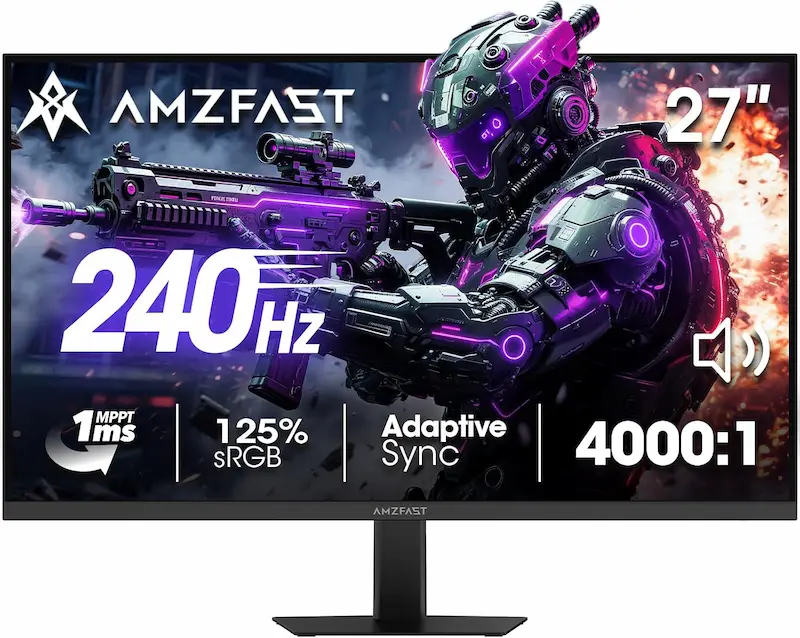 Amzfast 27-Inch Curved Gaming Monitor 240Hz FHD 1080P (AMZG27C1 Pro)