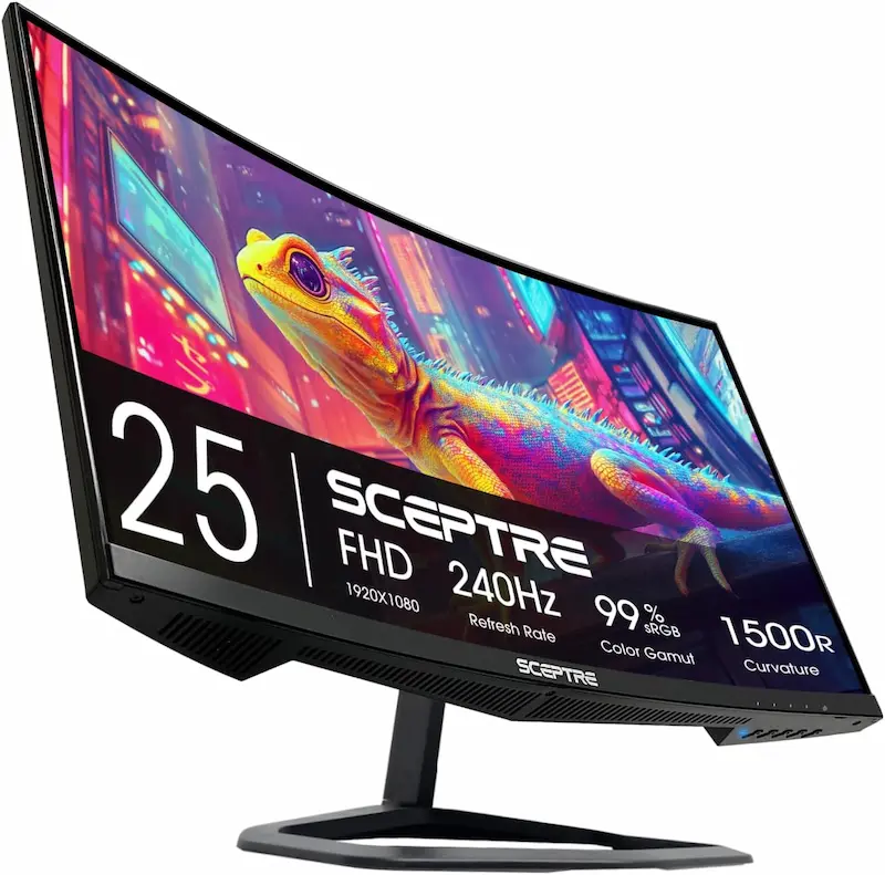 Sceptre 24.5-Inch Curved Gaming Monitor 240Hz FHD (C255B-FWT240)
