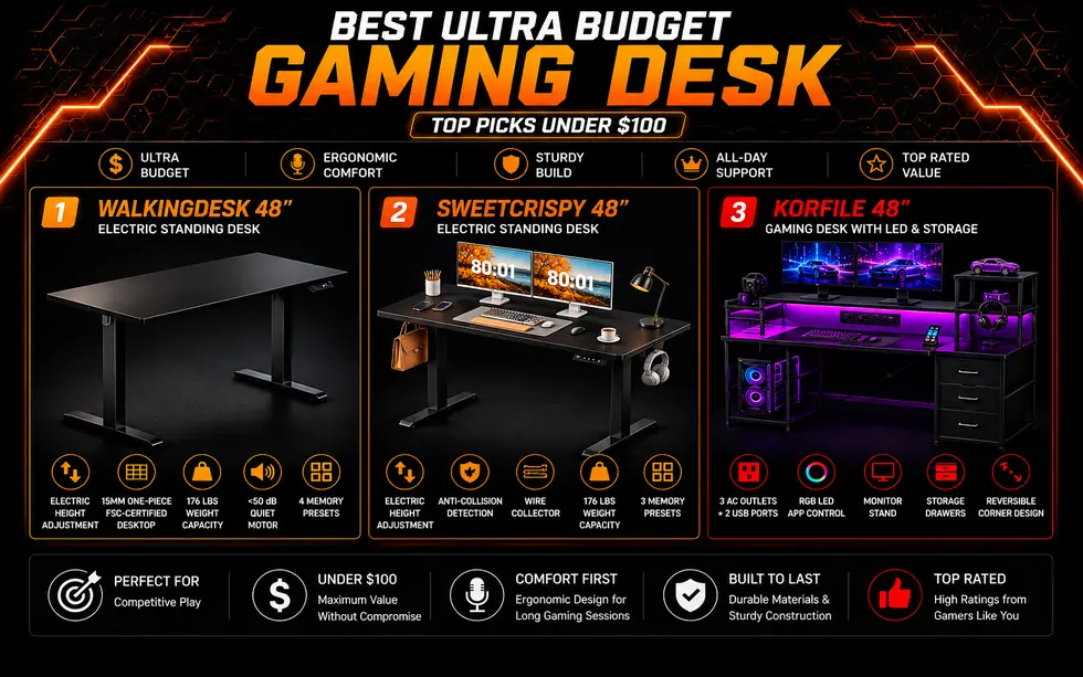 Walkingdesk vs Sweetcrispy vs Korfile: Ultra-Budget Game Desks