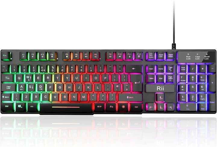 Rii RK100+ Rainbow LED Backlit USB Wired