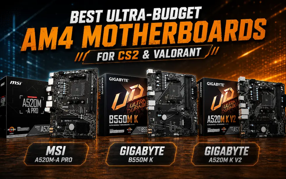 Best Ultra-Budget AM4 Motherboards Under $80: CS2 & Valorant