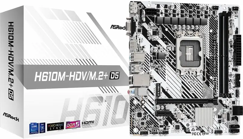 ASRock H610M-HDV/M.2+ D5 Micro-ATX Motherboard