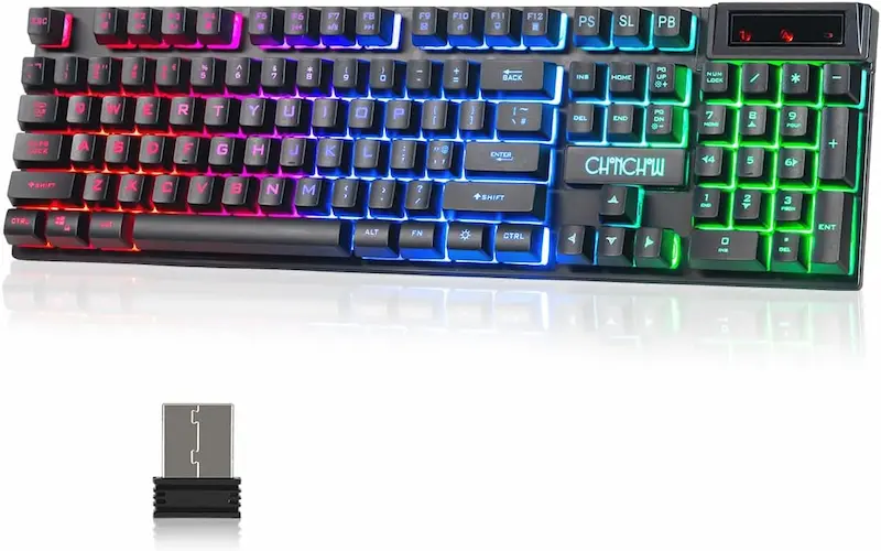 CHONCHOW Wireless Gaming Keyboard, 104 Keys Full-Size Rechargeable