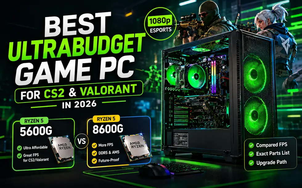 Ryzen 5600G vs 8600G: Ultra-Budget PC Build CS2 & Valorant 2026