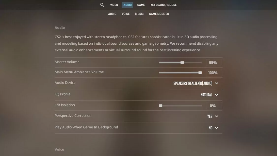 CS2 In-Game Audio Settings for Maximum Footstep Clarity