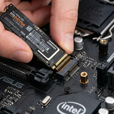 Insert the NVMe SSD at an Angle