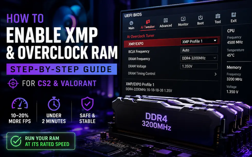 How to Enable XMP & Overclock RAM for Gaming (2026 Guide)