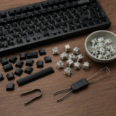 Remove All Keycaps and Switches