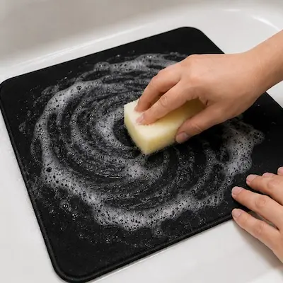 Massage with Soap and Soft Sponge